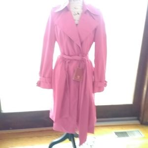 Kenneth Cole Trench pink rain jacket coat NWT medium